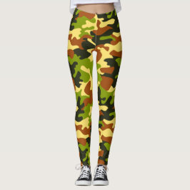 Leggings Moda Camuflaje Leyendas del patrón Khaki