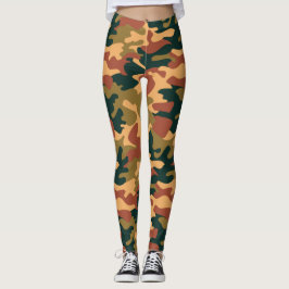 Leggings Moda Camuflaje Leyendas del patrón Khaki