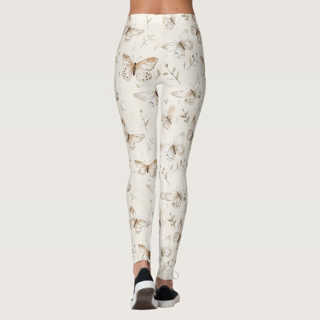Leggings Moda Cream Butterflies (Reverso)