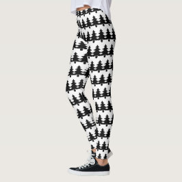 Leggings Moda Cute Black And White Christmas Tree