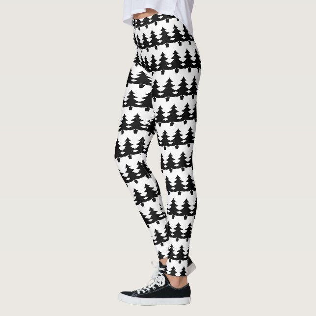 Leggings Moda Cute Black And White Christmas Tree (Izquierda)
