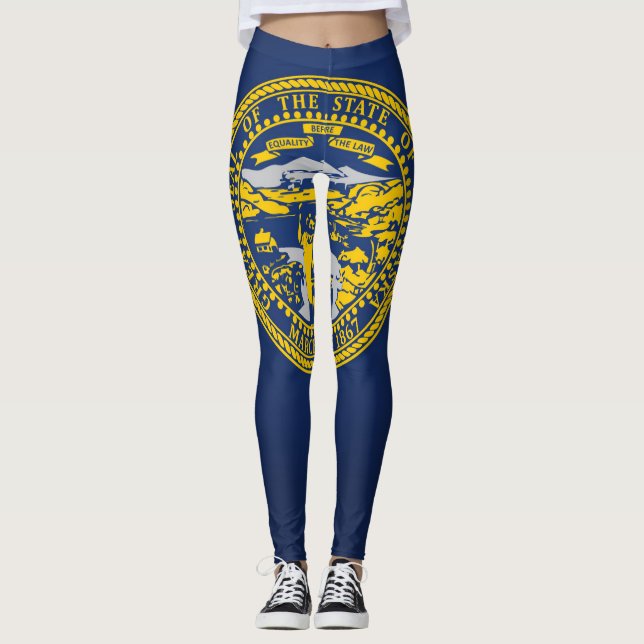 Leggings Moda De Bandera Del Estado De Nebraska En Guay (Anverso)