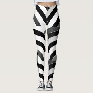 Leggings moda de chevras modernas en blanco y negro