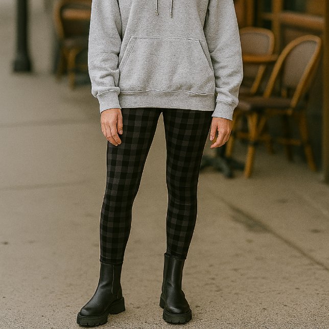 Leggings Moda de cuadros de búfalo gris negro  (Subido por el creador)