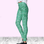 Leggings Moda de diseño moderno y verde azulado de color az<br><div class="desc">Estas leggings oscuras,  verde azuladas y blancas,  son un buen patrón básico que son atractivos para la clase de yoga o simplemente para descansar.</div>