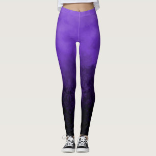 Leggings Moda de glamour de damasco ahumado nublado púrpura