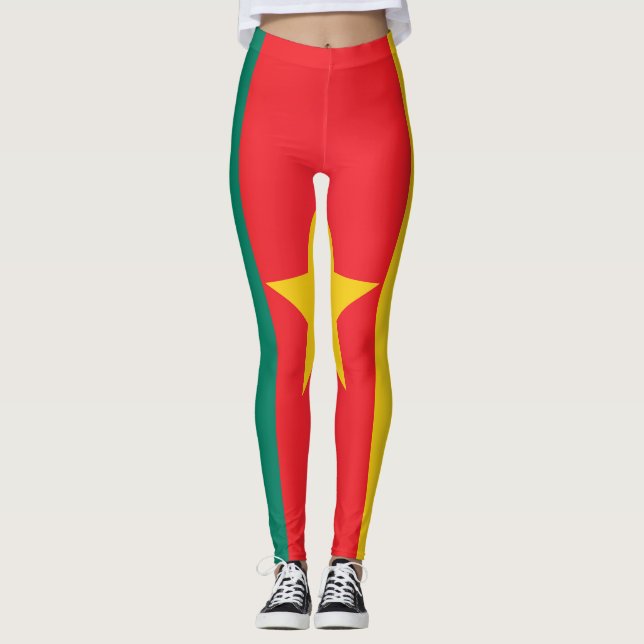 Leggings Moda de la bandera de Camerún en Guay (Anverso)