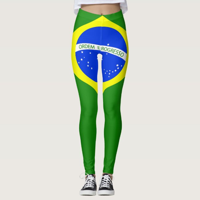 Leggings Moda de la bandera de Guay Brasil (Anverso)
