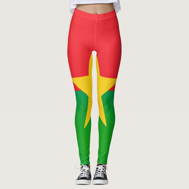 Leggings Moda de la bandera de Guay Burkina Faso (Anverso)