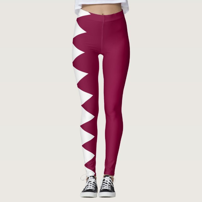 Leggings Moda de la bandera de Qatar en Guay (Anverso)