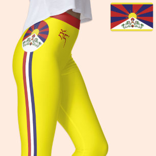 Leggings Moda de la bandera tibetana y del Tíbet, fanático 