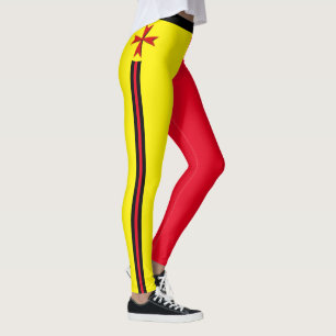 Leggings Moda de los Caballeros Rojos y Amarillos de la Cru