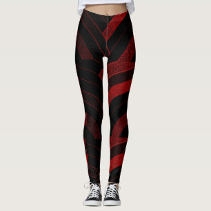 Leggings moda de los chevrons rojos/negros modernos