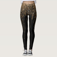 Moda de lujo Black Gold Sparkly Purpurina Fringe