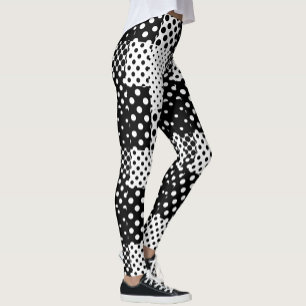 Leggings Moda de lunares en blanco y negro Diseño de estilo