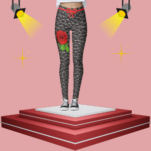 Leggings Moda de moda de moda Rosa de textura de piel negra