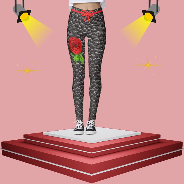 Leggings Moda de moda de moda Rosa de textura de piel negra (Subido por el creador)