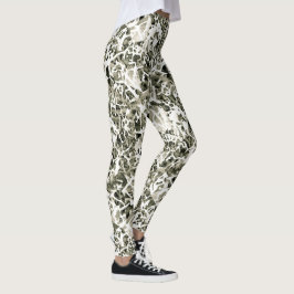 Leggings Moda de moda LavishlyOn Winter White Camo
