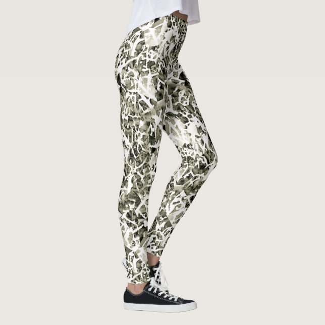 Leggings Moda de moda LavishlyOn Winter White Camo (Derecha)
