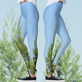 Leggings Moda de naturaleza fotográfica de Sky Blueand Gree