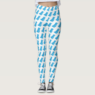 Leggings Moda de pájaro tuiteado azul de Guay
