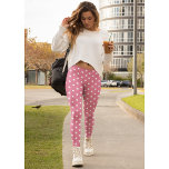 Leggings Moda de patrón de puntos de polka blanco rosado<br><div class="desc">Personalizado, retro, fresco, lindo, moda, elegante, de moda, de corte moderno, respirable, de coser a mano, con puntos de polka blanco sobre el patrón rosa de las mujeres viajes de toda la moda ejercitar deportes de yoga gimnasia corriendo pantalones de piernas, que se estira para adaptarse a tu cuerpo, abrazos...</div>