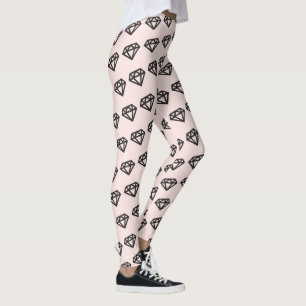 Leggings Moda Diamantes Negros Elegante Boda del partido de