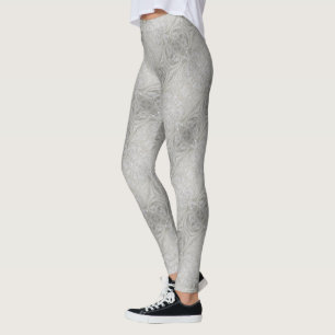 Leggings moda elegante  blanca encaje perla diamante de imi