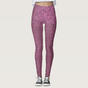 Leggings Moda Elegante Plum Purple Sparkly Purpurina
