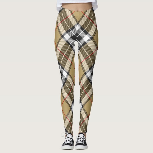Leggings Moda familiar Thomson Camel Tartan Plaid Pattern (Anverso)