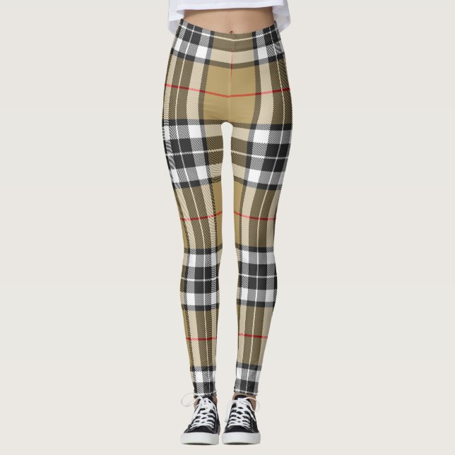 Leggings Moda familiar Thomson Camel Tartan Plaid Pattern (Anverso)