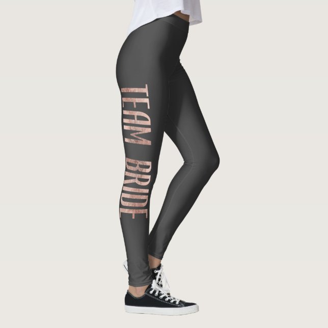 Leggings Moda Faux Rosa Gold Team Bride Bachelorette Party (Derecha)