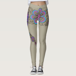 Leggings Moda - Flores de piernas / Florales