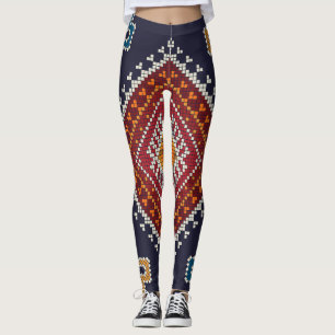 Leggings Moda geométrica vintage clásica de moda colorida