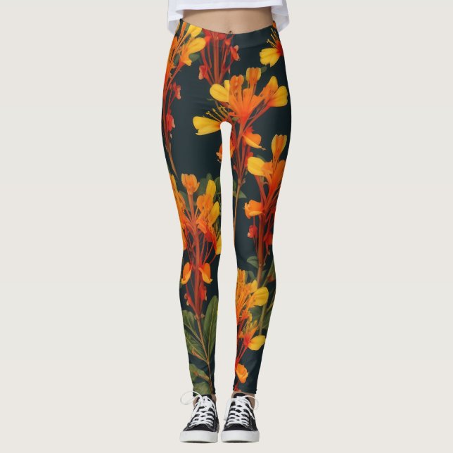 Leggings Moda insular: Orgullo del patrón de Barbados (Anverso)