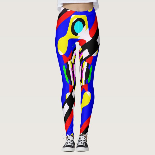 Leggings Moda intrépida geométrica de la impresión de las (Anverso)