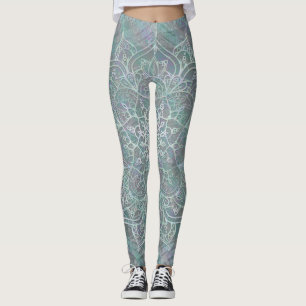 Leggings Moda iridiscente de Boho de la mandala del reflejo