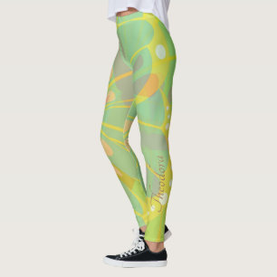 Leggings Moda Mariposa dorada amarillo azul