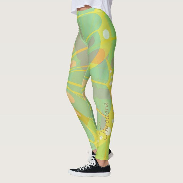 Leggings Moda Mariposa dorada amarillo azul (Izquierda)