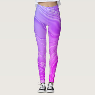 Leggings Moda moderna de moda de mármol rosa violeta