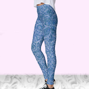 Leggings Moda moderna en azul y blanco