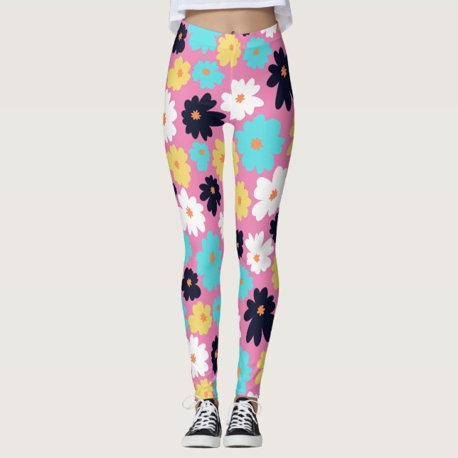 Leggings Moda moderna rosa floral (Anverso)