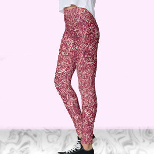 Leggings Moda moderna y de diseño en rojo y blanco