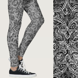 Leggings Moda moderna y moderna en blanco y negro