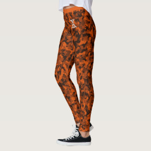 Leggings Moda naranja Modelo de Camuflaje Personalizado Mon