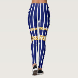 Leggings Moda Navy Gold Lips Líneas Belleza Girly Personali