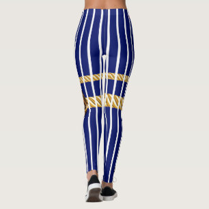 Leggings Moda Navy Gold Lips Líneas Belleza Girly Personali