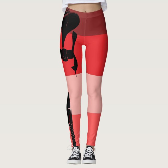 Leggings Moda negra rosada y espesa en un vestido de sol (Anverso)