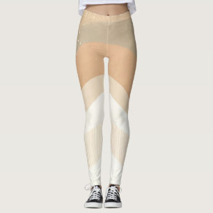 Leggings Moda Neutral de las Olas de Mod Retro
