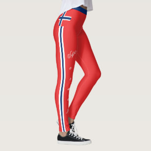 Leggings Moda Noruega y Bandera noruega, fanáticos de viaj